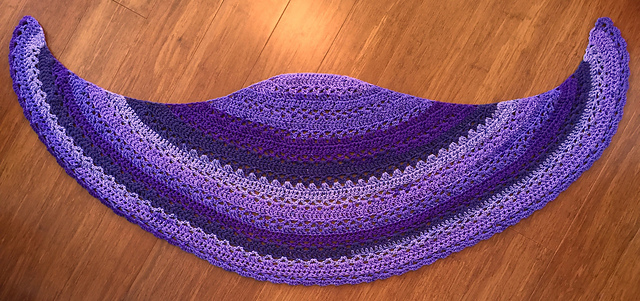 Purple Crescent Crochet Shawl