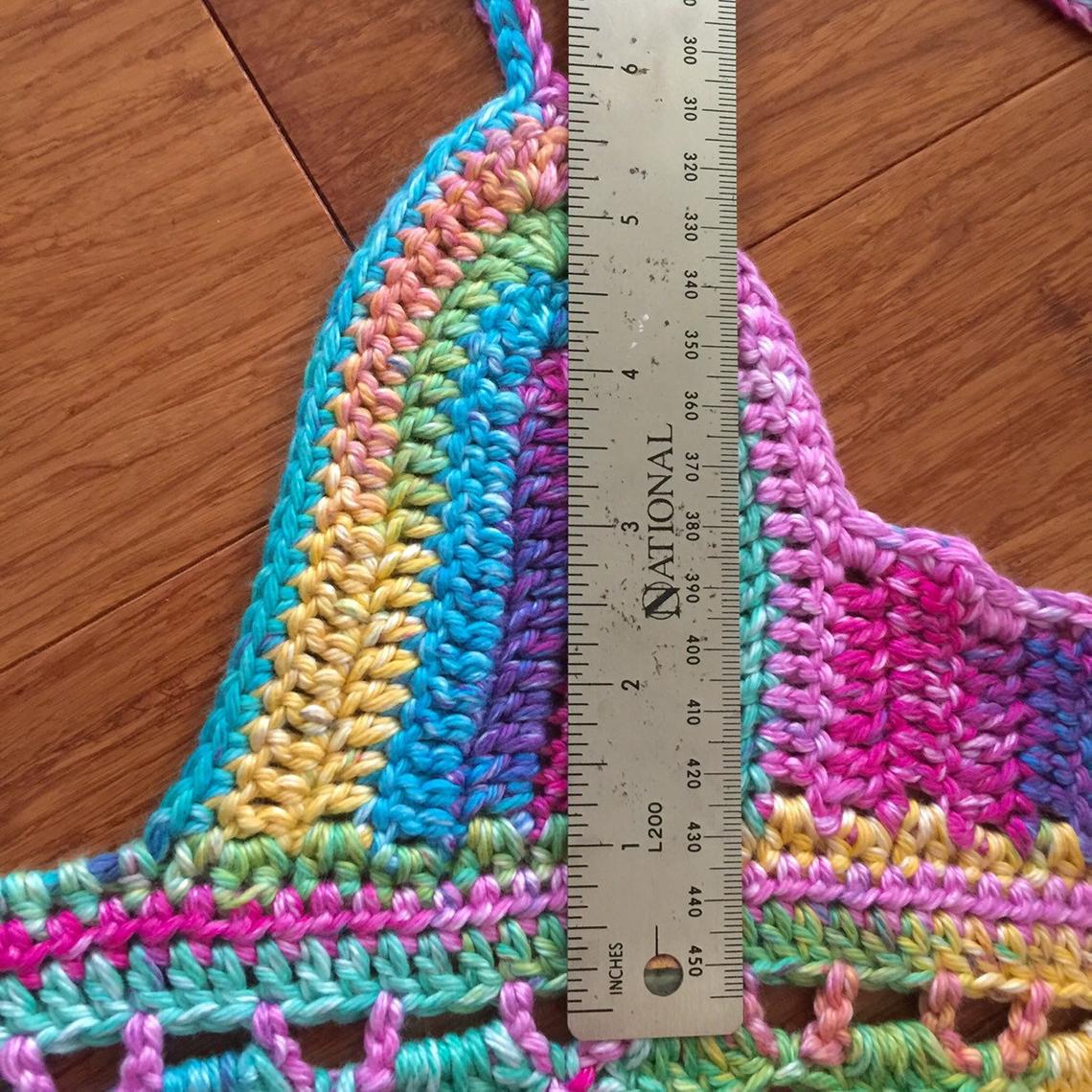 Rainbow Bikini Crop Top with Shells