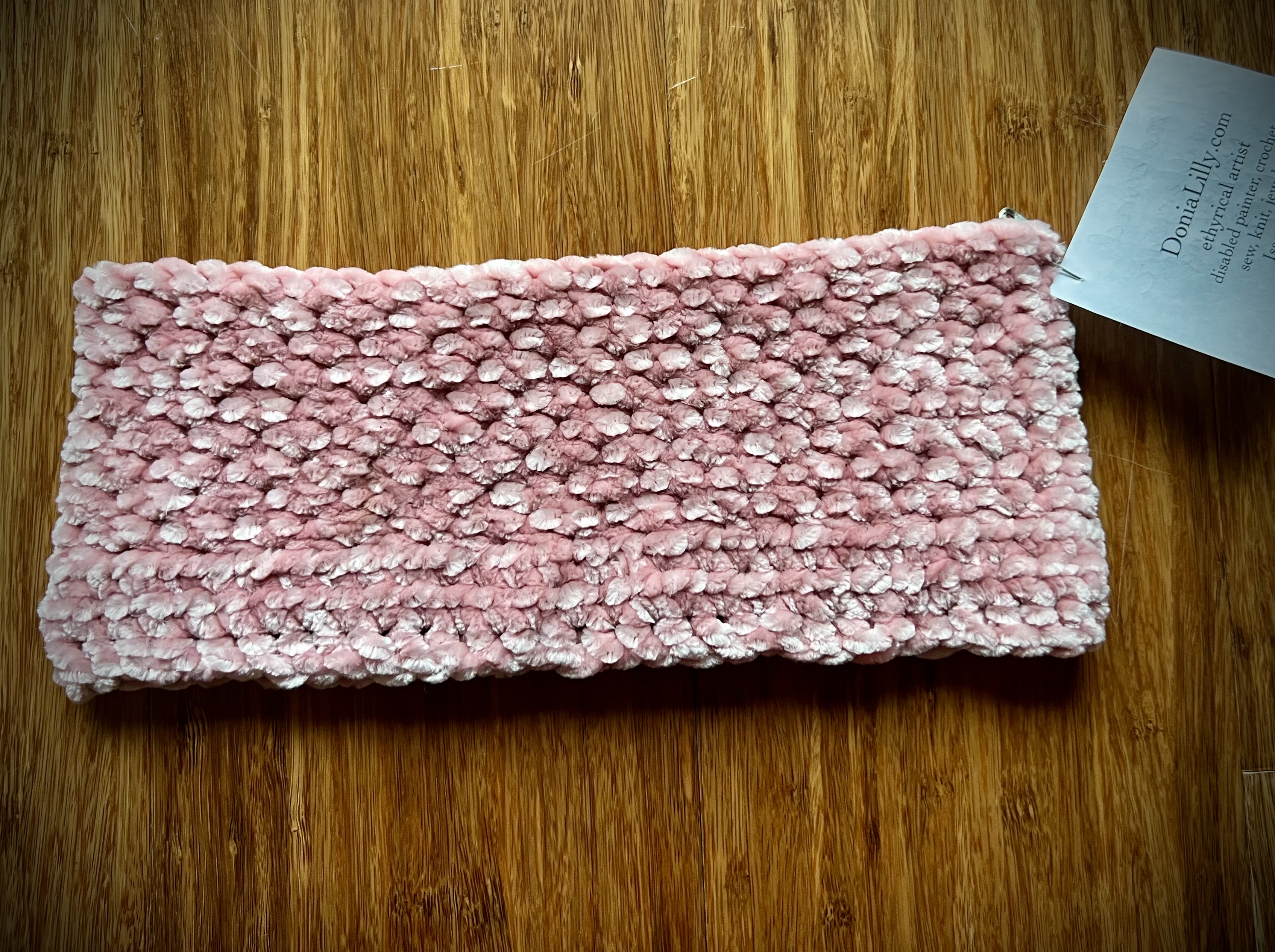 Pink velvet headband