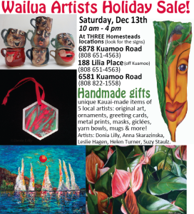 Wailua Artists Holiday Sale December 2014 @ Art Studio | Kapaa | Hawaii | United States