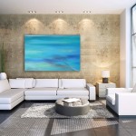 "Ocean V" ocean abstract painting - extra large canvas giclee print by Donia Lilly