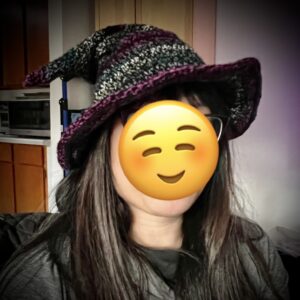 Winter Ombre Witch Hat with wire brim 