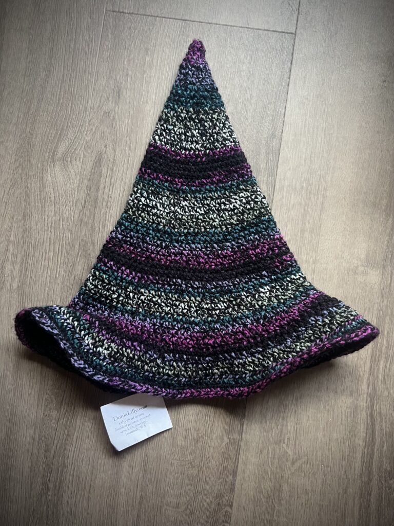 Winter Ombre Witch Hat with wire brim 