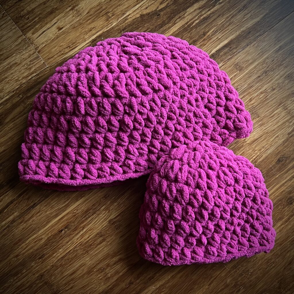 Parent & Baby Matching Magenta Hypoallergenic Beanies