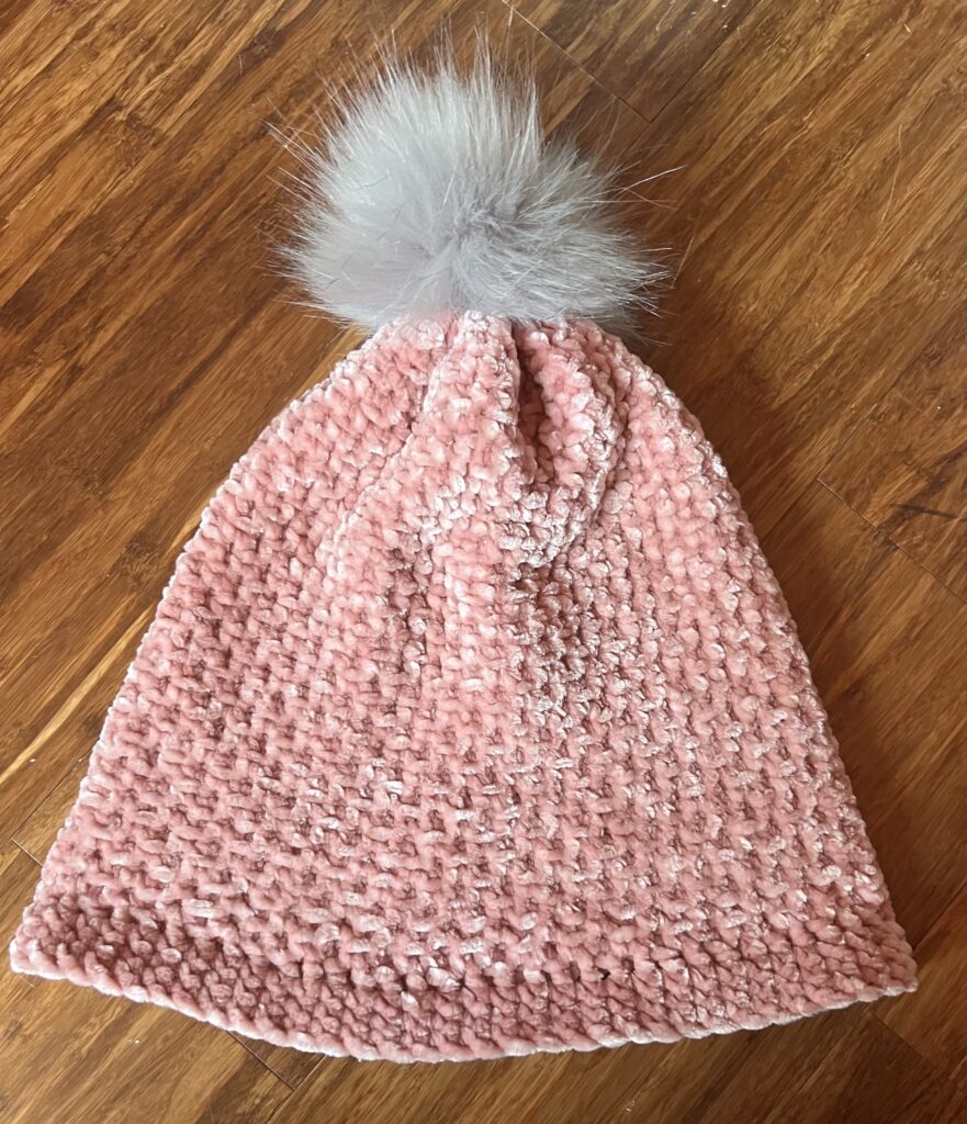 Hypoallergenic Slouchy Crochet Hat with Interchangeable Pom