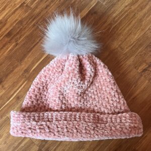 Hypoallergenic Slouchy Crochet Hat with Interchangeable Pom
