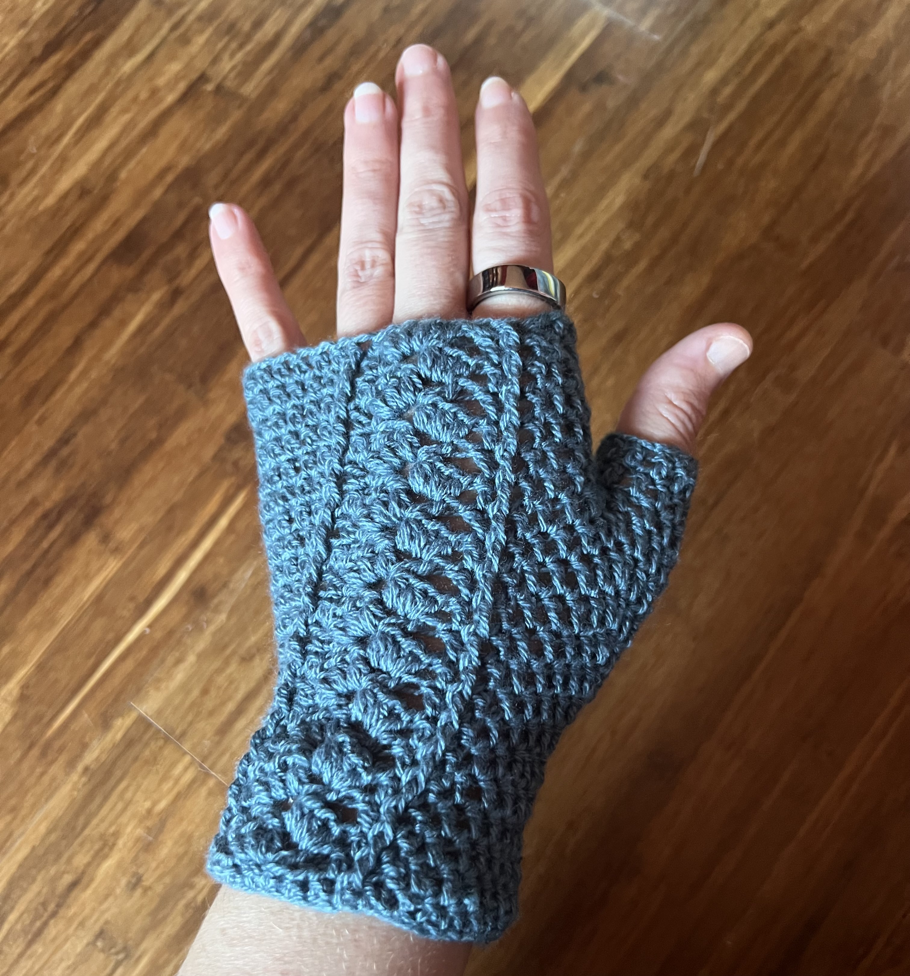 Slate Blue Fingerless Mitts